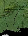 The larger mississippi delta region