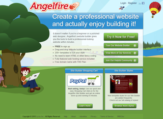 Angelfire Website hosting service