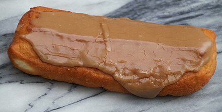 A Minnesotan Long John with maple icing