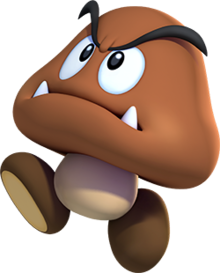 Goombas are typically coloured brown, featuring two feet and no arms, and are commonly mistaken to be an owl.
