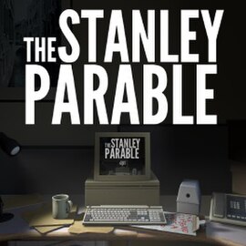 Cover art for The Stanley Parable, featuring the Droste effect on the computer monitor.