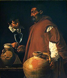 The Waterseller of Seville by Diego Velazquez, c. 1620, depicting a functional workman's tabard The waterseller walters.jpg