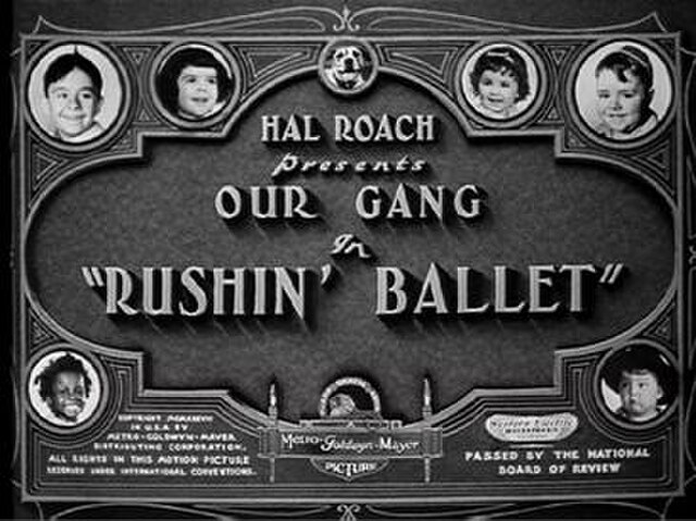 Title card for the 1937 Our Gang comedy short Rushin' Ballet