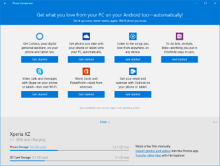 <span class="mw-page-title-main">Phone Companion</span> Discontinued Windows 10 app