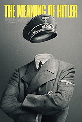 Póster de "El significado de Hitler" con el uniforme de Adolf Hitler y el título en letra amarilla.