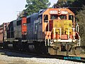 GTW 6228, a GP38-2 at Senatobia, Mississippi on December 4, 2006, would just after this receive new paint in the CN colors.