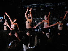 A burlesque performance at the Helsinki Burlesque Festival. Itty Bitty Teaser Cabaret at Helsinki Burlesque Festival 2009.jpg