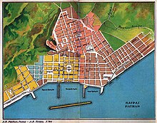 Urban plan of Patras, 1830 Patras old city plan.jpg