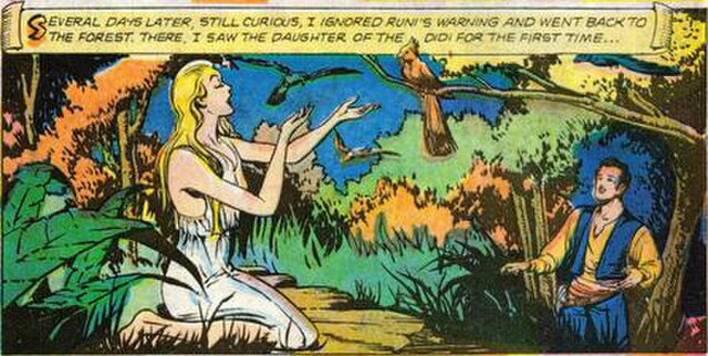 Rima as first glimpsed by Abel (and comic book readers) in the 1951 Classics Illustrated adaptation, published in 1952.