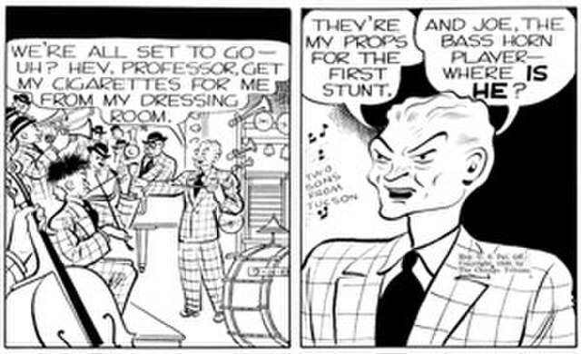 September 14, 1949 appearance of Spike Dyke, modeled on Spike Jones, in Chester Gould's Dick Tracy