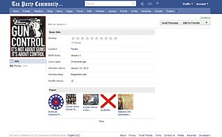 <span class="mw-page-title-main">Tea Party Community</span> Social networking and political networking website