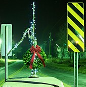 The La Russell Water Pump decorated at Christmas time, La Russell, Missouri. La Russell Pump Christmas.jpg