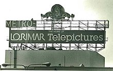 The MGM sign being dismantled once Lorimar took control of the Culver City lot in 1986 MGM Studio Takeover.jpg