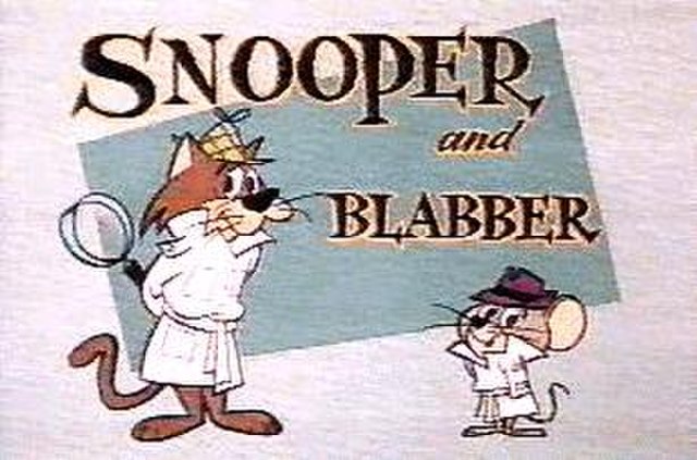 Super Snooper (left) and Blabber Mouse (right) on the segment's title card.