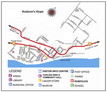 The road network of Hudson's Hope. Hudson's Hope BC map.PNG