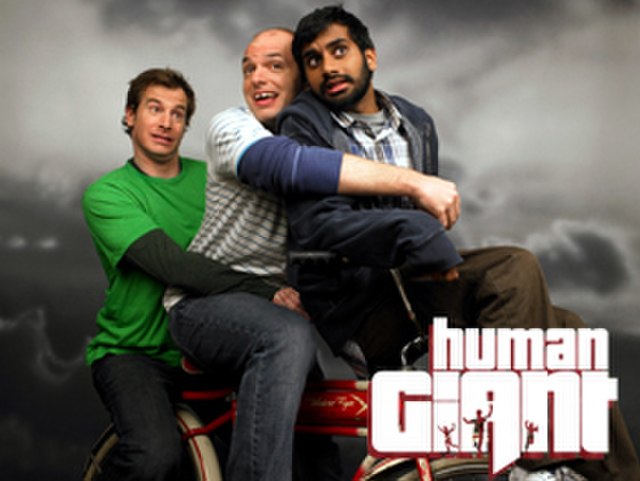 The cast of Human Giant (from left to right), Huebel, Scheer and Ansari