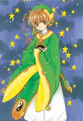 Syaoran Li in his magic robes, illustration by Clamp