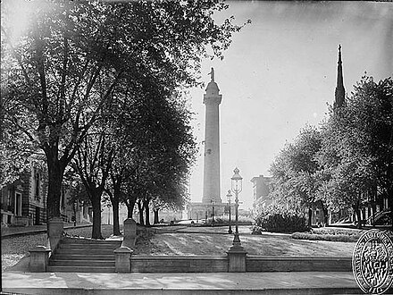 Baltimore's Washington Monument, 1900 (looking west)