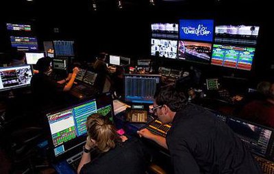 The show's hidden control room backstage