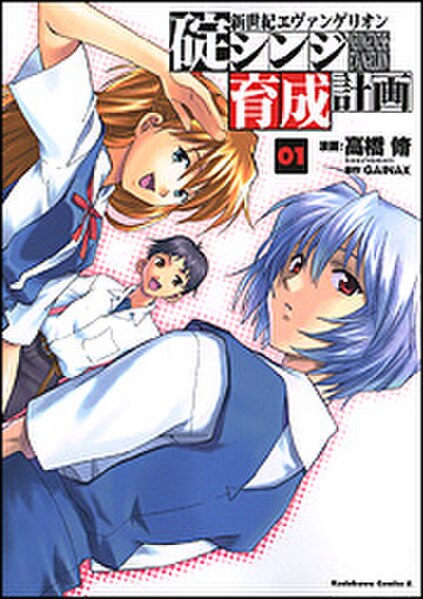 Asuka, Shinji and Rei on the cover of Volume 1