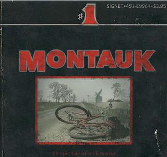 The book cover the Duffer Brothers created to pitch Montauk. For this, they took inspiration from Stephen King book covers such as Firestarter.
