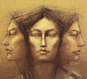 "The Three Faces of Molly Brant" (Iroquois, European, Loyalist): 1986 design used by Canada Post in a commemorative postage stamp