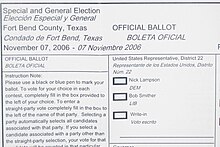 2006 ballot for the general election Tx22-06.JPG