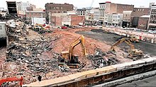 The remains of the former Hess Brothers Department Store after being razed in October 2000 2000 - Hess Brothers Store after teardown LR.jpg