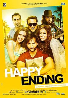 <i>Happy Ending</i> (film) 2014 Hindi romantic comedy film directed by Raj Nidimoru and Krishna D.K.