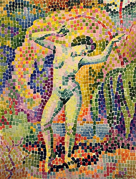 Jean Metzinger, 1906, La danse (Bacchante), oil on canvas, 73 x 54 cm, Kröller-Müller Museum. At the outbreak of World War I this painting from the collection of Wilhelm Uhde was confiscated by the French state and sold at Hôtel Drouot in 1921[32]