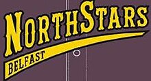 Belfast Northstars maroon and gold home uniform Northstars logo.JPG