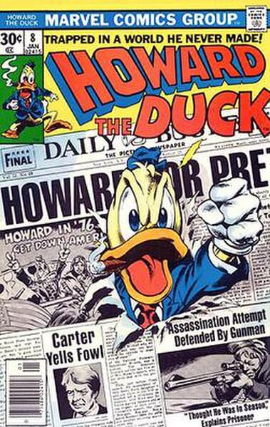 Howard the Duck #8 (Jan. 1977). Cover art by Gene Colan and Steve Leialoha.