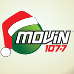WMOV-FM Logo during Christmas music format from 2013 to 2022 Movinchristmas.png