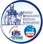Party logo for the 2008 election with the logos of EPS and AL Partito Democratico Cristiano Sammarinese (2008 emblem).jpg