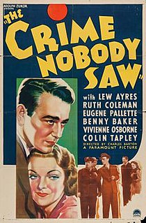 <i>The Crime Nobody Saw</i> 1937 film by Charles Barton