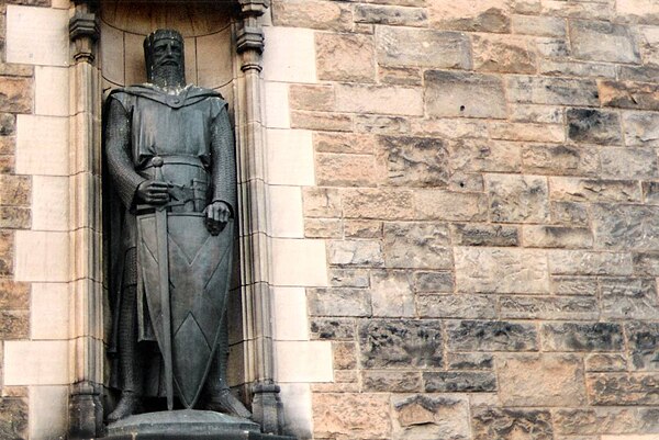 Carrick's 8-foot bronze of Sir William Wallace, at Edinburgh Castle. Carrick was criticised over the proportions of this figure, but it may be that he