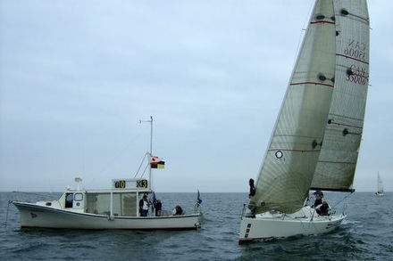 A 1D35 near the race committee boat, Humber Bay, Toronto, Ontario
