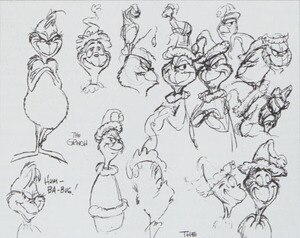 The Grinch's drawings were carefully done with Dr. Seuss's academic drawings. According to Chuck Jones, he stated that while drawing the Grinch, Ted G