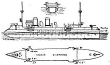 Plan and profile drawing of the Linois class French cruiser Linois plan and profile.jpg