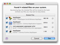 Screenshot aplikace AppZapper