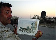 Michael Fay is an official US Marine war artist, one of only three whose work depicts the battlefronts in Iraq and Afghanistan (2007). Michael Fay USMC war artist.jpg