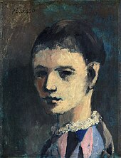 Pablo Picasso, 1905, Arlequin (Harlequin's head), oil on panel, private collection Pablo Picasso, 1905, Arlequin (Harlequin's head), oil on panel, private collection.jpg