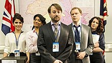 Cast of Ambassadors (left to right)
Shivani Ghai, Amara Karan, David Mitchell, Robert Webb, Susan Lynch Ambassadors Cast.jpg