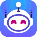 An app icon depicting an illustration of a white robot's head over a blue background