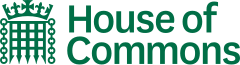 Logo of the House of Commons of the United Kingdom consisting of the crowned portcullis alongside the words "House of Commons"