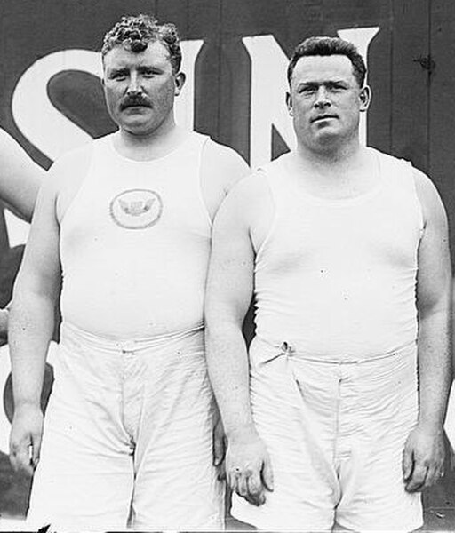 Irish Whales: Pat McDonald and Matt McGrath of the Irish American Athletic Club, posing for a 1912 U.S. Olympic team photo.