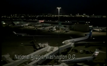 Although the caption indicates "National Airport Washington, DC", the scene is actually Toronto Pearson's old Terminal 1. Screen Free Fall.png