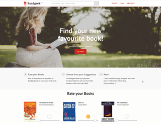 Readgeek Online book recommendations engine and social cataloging service