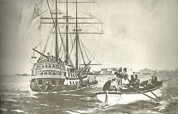 Arrival of San Martín and Carlos María de Alvear to Buenos Aires, aboard the frigate George Canning.