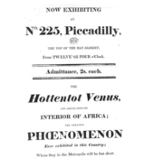 Baartman's exhibition poster in London Hottentot Venus Poster.png